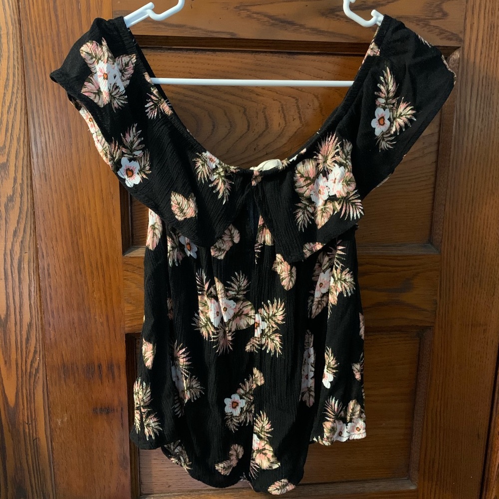 Floral Off the Shoulder Crop Top